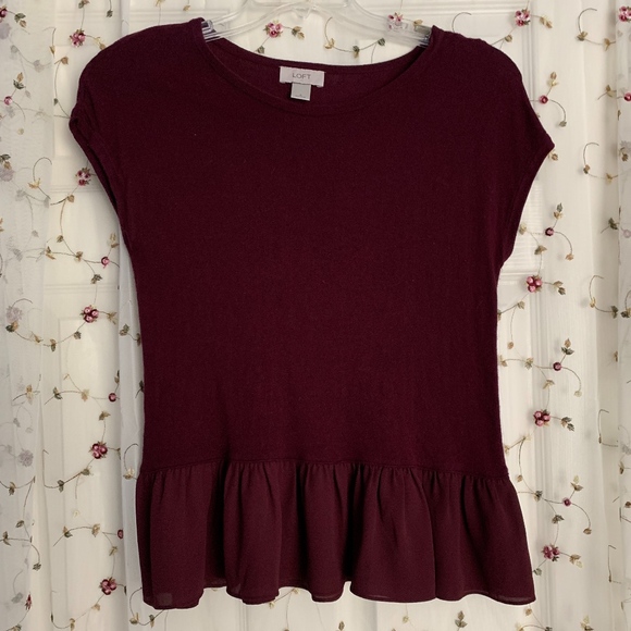 LOFT Tops - Maroon Blouse